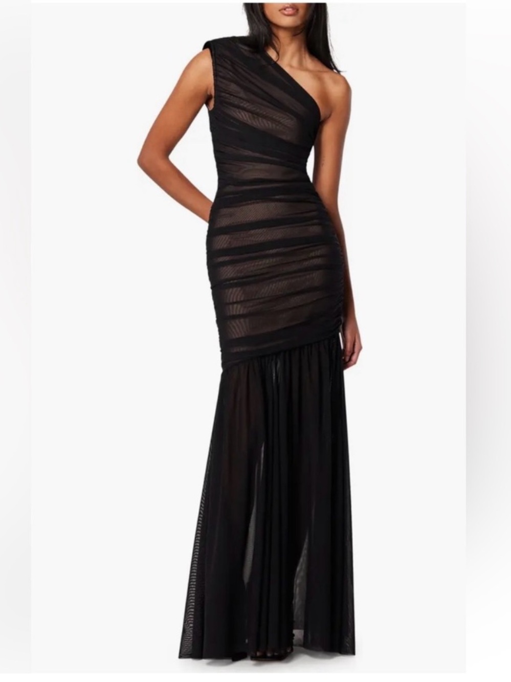 New Elliatt Vienna Ruched One Shoulder Gown